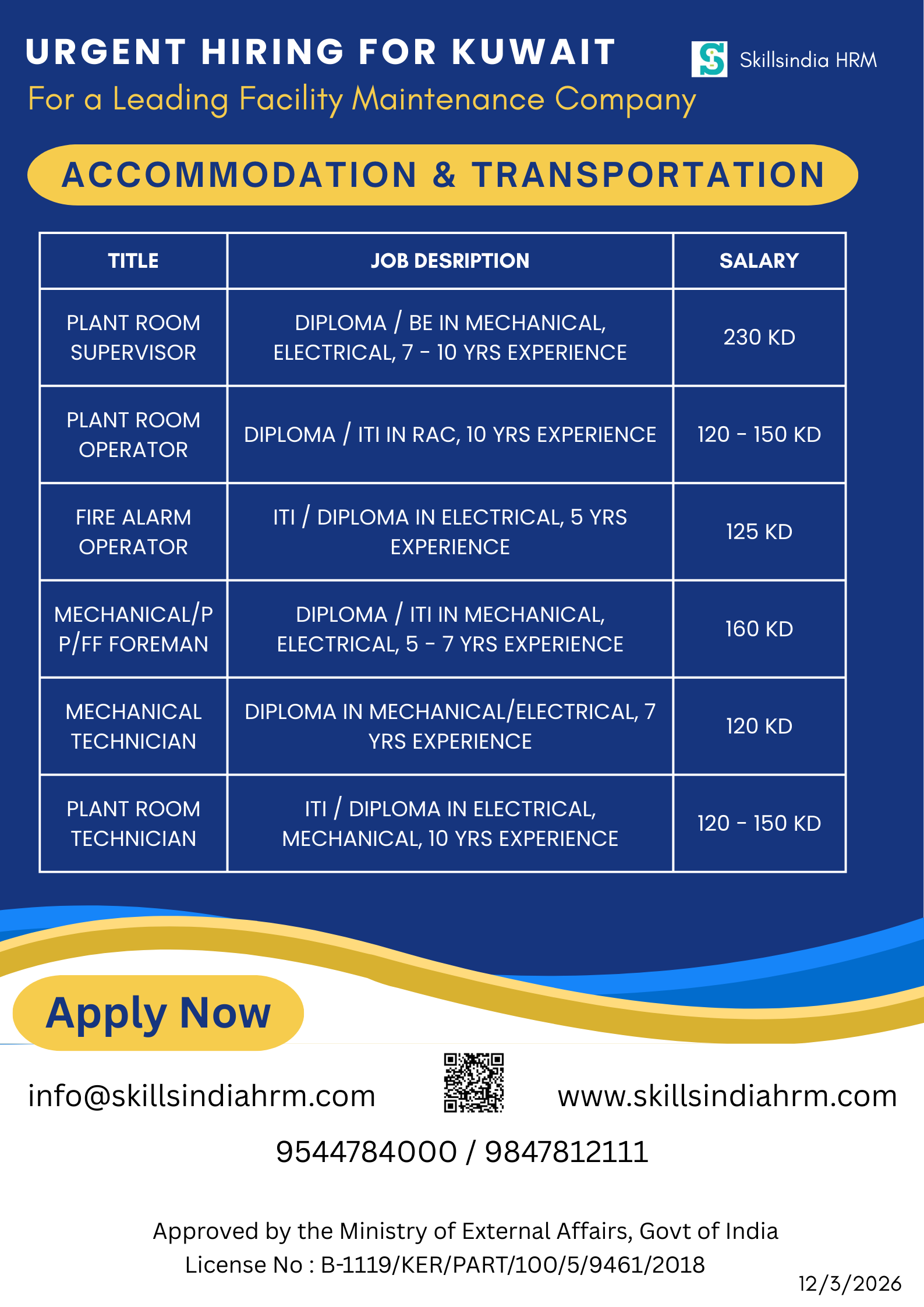 Hiring For Kuwait